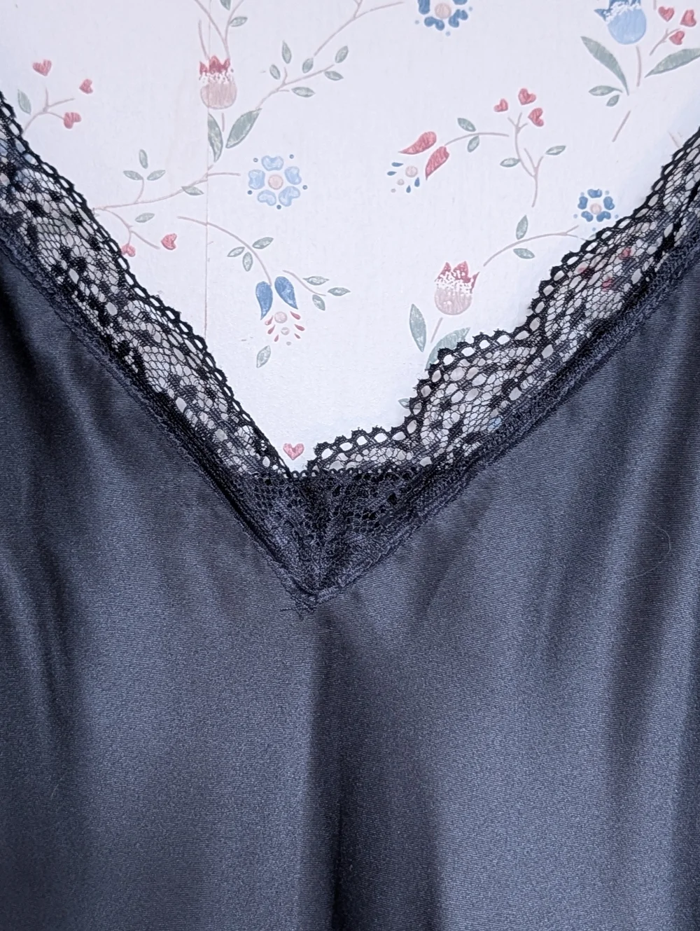 Black Lace Slip Dress Large Night Out Layer Piece Event Feminine Delicate